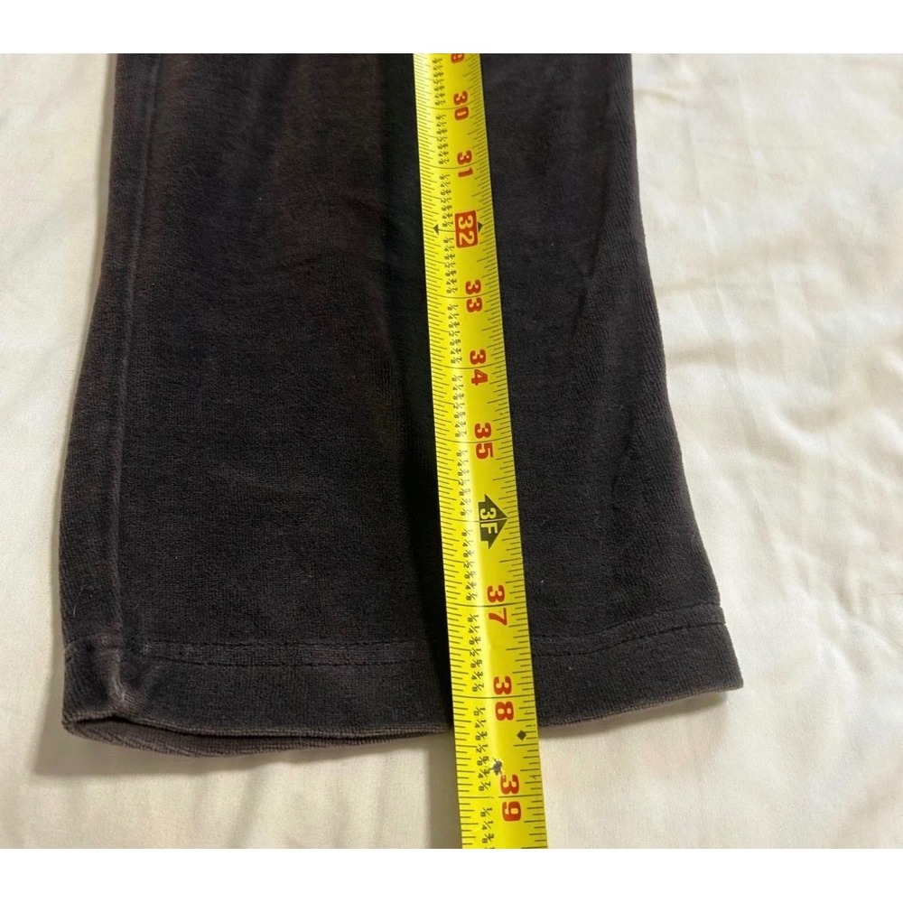 Vintage Velour Track Pants Gray Cotton Blend Straight Leg Lounge Trousers Medium - Picture 3 of 8